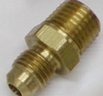 adapter 1/4" NPT X 1/4" flare, mässing
