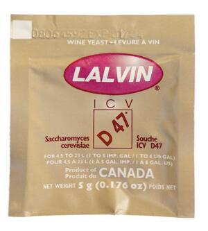 jäst - vinjäst / mjödjäst / ciderjäst - vinjäst / mjödjäst / ciderjäst, torr - Lalvin ICV D-47 vinjäst 5 g